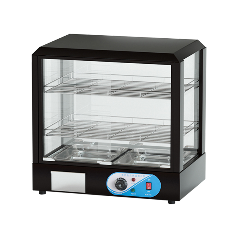 52 Single-Layer Black Round Glass Food Warmer