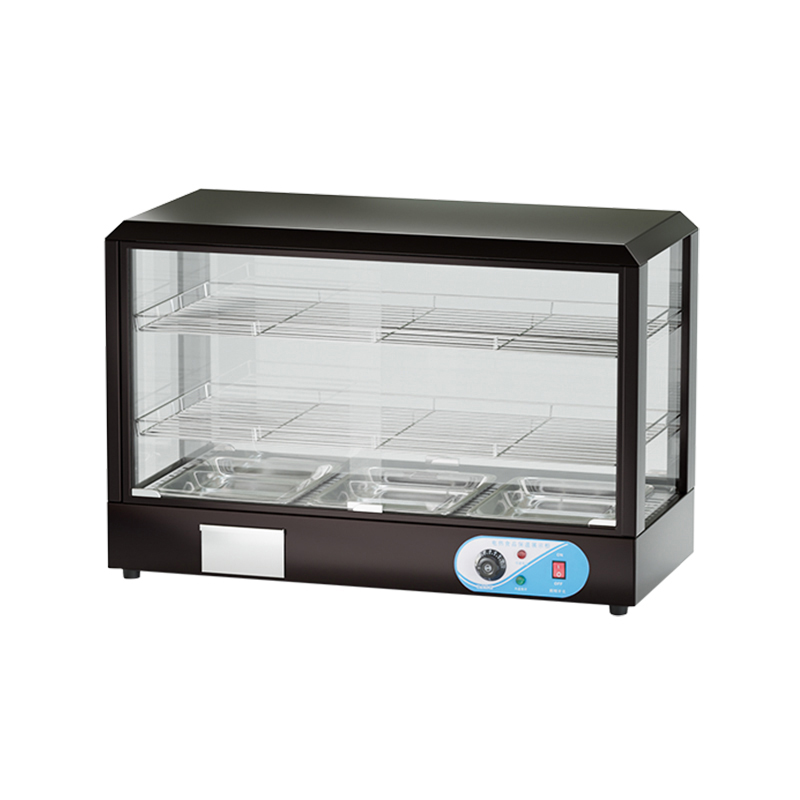 96 Triple-Layer Black Round Glass Food Warmer