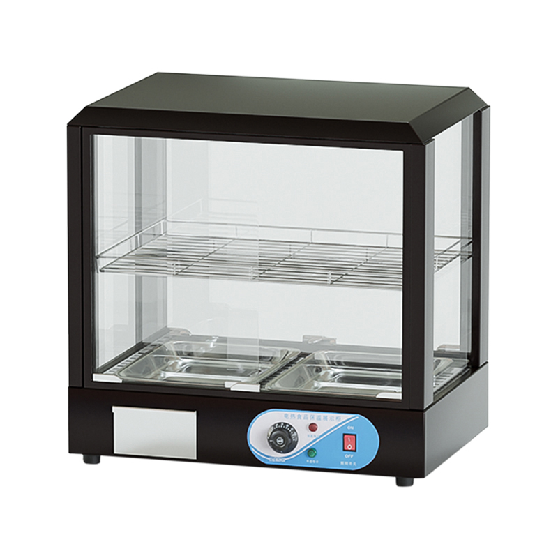 66 Double-Layer Black Round Glass Food Warmer
